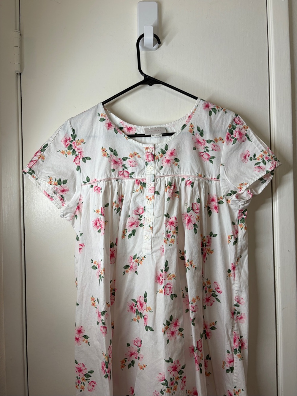 Vintage Schrank Cotton White Floral Cottagecore Midi Length Night Dress Size 10 - Picture 2 of 9